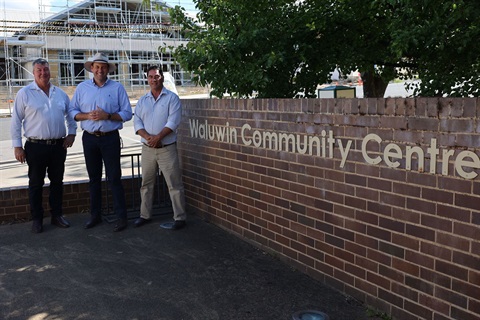 Cabonne Mayor Kevin Beatty, NSW Nationals Upper House MP Sam Farraway and NSW Nationals Candidate for Orange Tony Mileto at the Waluwin Community Centre.jpg